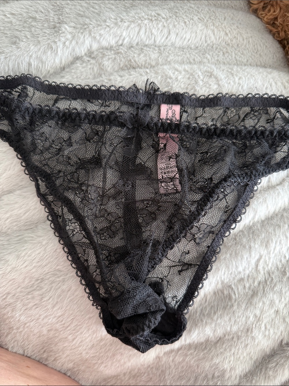 Agent Provocateur Sheer Black Floral Lace Bikini
